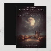 Invitation à la fête d'Halloween sur le champ de c (Devant / Derrière)
