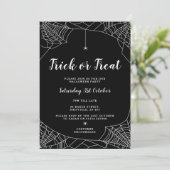 Invitation à la fête d'Halloween - Thème Araignée (Debout devant)