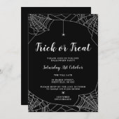 Invitation à la fête d'Halloween - Thème Araignée (Devant / Derrière)