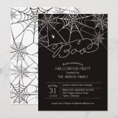 Invitation à la fête d'Halloween Toile d'Araignée  (Devant / Derrière)