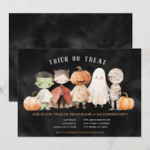 Invitation à la fête d'Halloween Trick or Treat (Devant / Derrière)