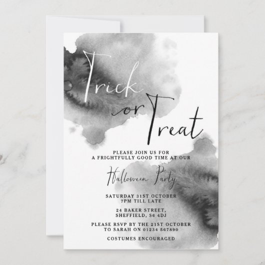 Invitation à la fête d'Halloween - Trucs ou dégust (Devant)