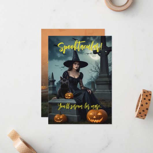 Invitation à la fête d'Halloween v4 (Devant/Arrière en situation)