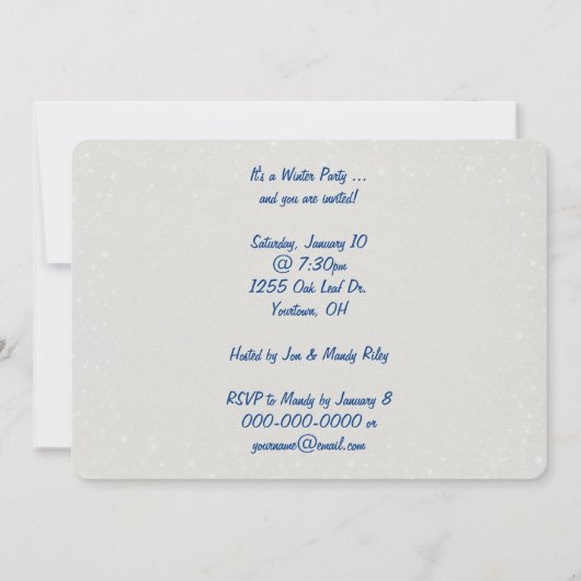 Invitation à la fête d'hiver (Dos)