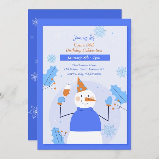 Invitation à la fête d'hiver (Devant / Derrière)