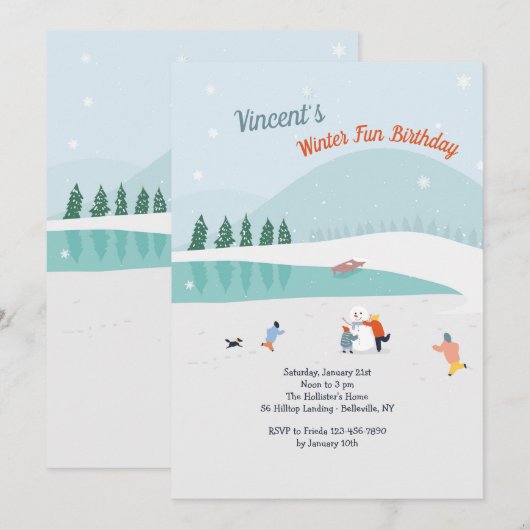 Invitation à la fête d'hiver (Devant / Derrière)