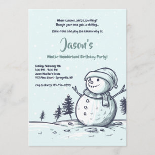 Invitation à la fête d'hiver de Bonhomme de neige
