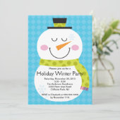 Invitation à la fête d'hiver de Cute Snowman (Debout devant)