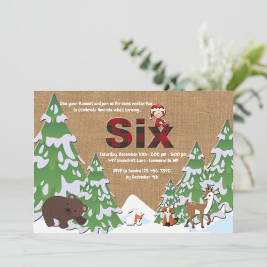 Invitation à la fête d'hiver Six Ans (Debout devant)