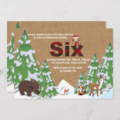 Invitation à la fête d'hiver Six Ans (Devant / Derrière)