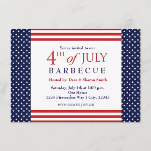 Invitation à la fête d'indépendance du 4 juillet