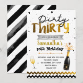 Invitation à la fête Dirty Thirty (Devant / Derrière)