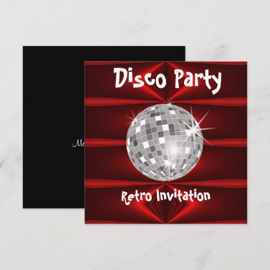 Invitation à la fête disco rétro (Devant / Derrière)