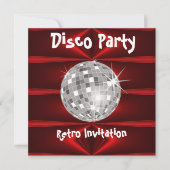 Invitation à la fête disco rétro (Devant)