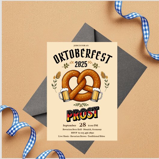 Invitation à la fête d'Oktoberfest | Prost de bièr