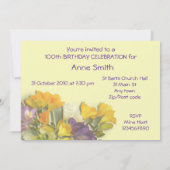 Invitation à la fête du 100e anniversaire (Dos)