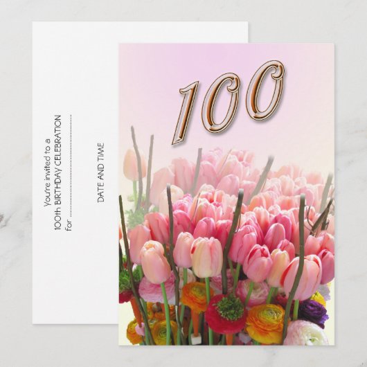 Invitation à la fête du 100e anniversaire (Devant / Derrière)