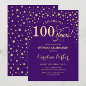 Invitation à la fête du 100e anniversaire - Gold P (Devant / Derrière)