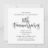 Invitation à la fête du 10e anniversaire (Devant)