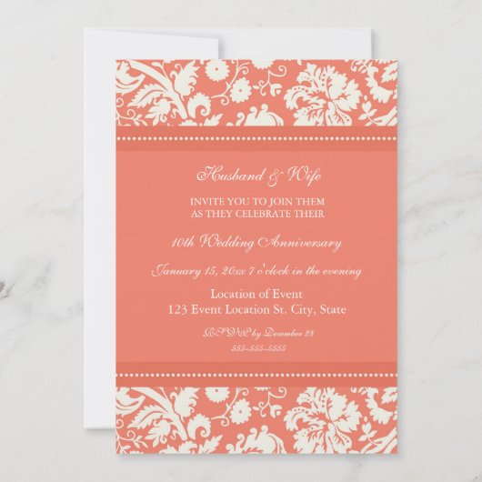 Invitation à la fête du 10e anniversaire de Coral (Dos)