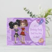 Invitation à la fête du 10e anniversaire des fille (Debout devant)