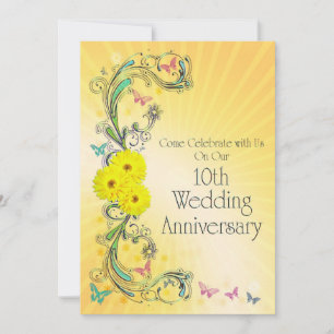 Invitation à la fête du 10ème anniversaire de mari