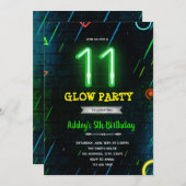 Invitation à la fête du 11e anniversaire Glow (Devant / Derrière)