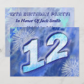 Invitation à la fête du 12e anniversaire (Devant / Derrière)
