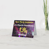 Invitation à la fête du 13e anniversaire (Devant)