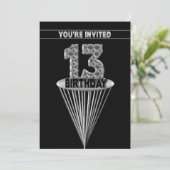 Invitation à la fête du 13e anniversaire - Argent (Debout devant)