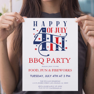 Invitation à la fête du 14 juillet avec barbecue e