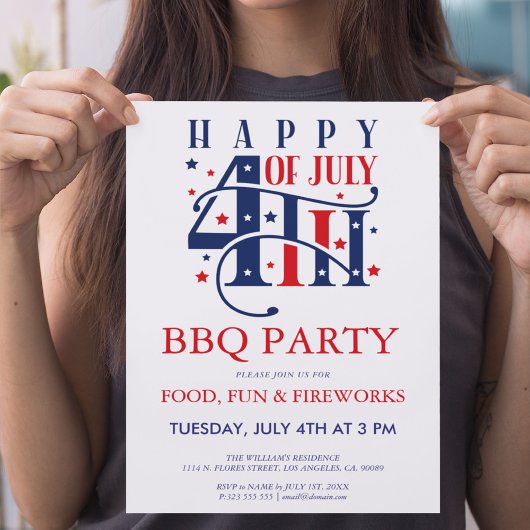 Invitation à la fête du 14 juillet avec barbecue e