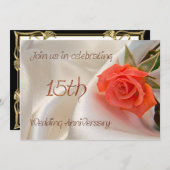 Invitation à la fête du 15e anniversaire de mariag (Devant / Derrière)