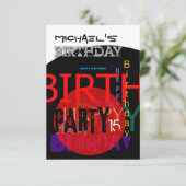 Invitation à la fête du 15e anniversaire typograph (Debout devant)