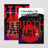 Invitation à la fête du 15e anniversaire typograph (Devant / Derrière)