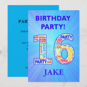 Invitation à la fête du 16e anniversaire Ajouter u (Devant / Derrière)