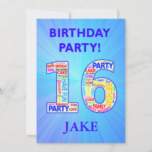 Invitation à la fête du 16e anniversaire Ajouter u