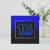 Invitation à la fête du 16e anniversaire - Bleu/No (Debout devant)