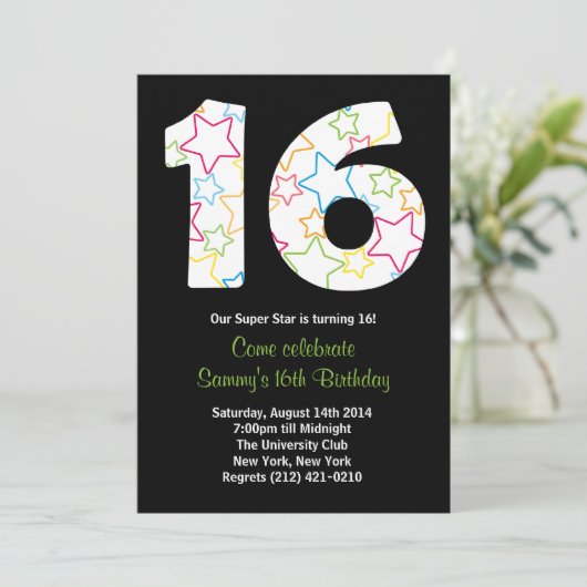 Invitation à la fête du 16e anniversaire de Star (Debout devant)