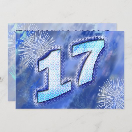 Invitation à la fête du 17e anniversaire (Devant / Derrière)