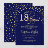 Invitation à la fête du 18e anniversaire - Gold Na (Devant / Derrière)