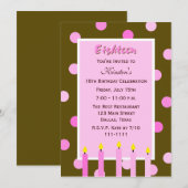 Invitation à la fête du 18e anniversaire — Pois ro (Devant / Derrière)