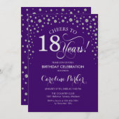 Invitation à la fête du 18e anniversaire - Silver  (Devant / Derrière)