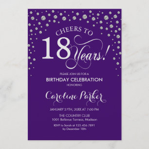 Invitation à la fête du 18e anniversaire - Silver 