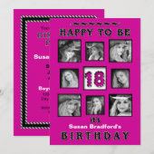 Invitation à la fête du 18ème anniversaire - Photo (Devant / Derrière)