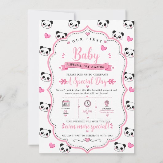 Invitation à la fête du 1er anniversaire (Devant)