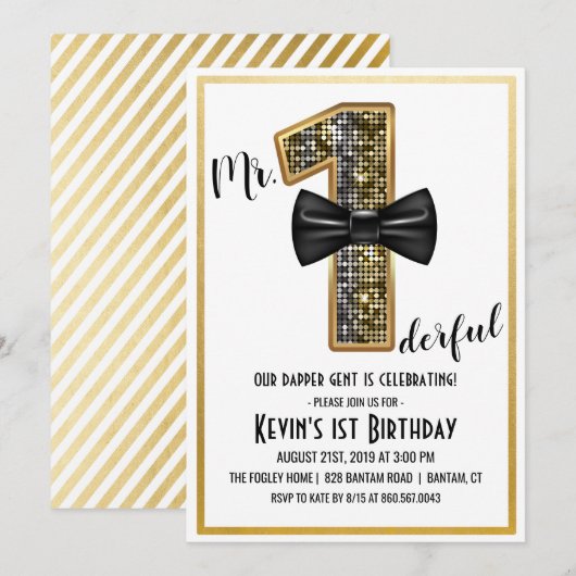 Invitation à la fête du 1er anniversaire de M. One (Devant / Derrière)