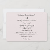 Invitation à la fête du 1er anniversaire de mariag (Dos)