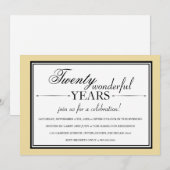 Invitation à la fête du 20e anniversaire (Devant / Derrière)