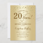 Invitation à la fête du 20e anniversaire - Or (Devant)